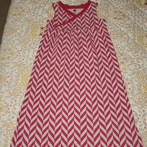 Tea Collection Pink and White Chevron Maxi Dress